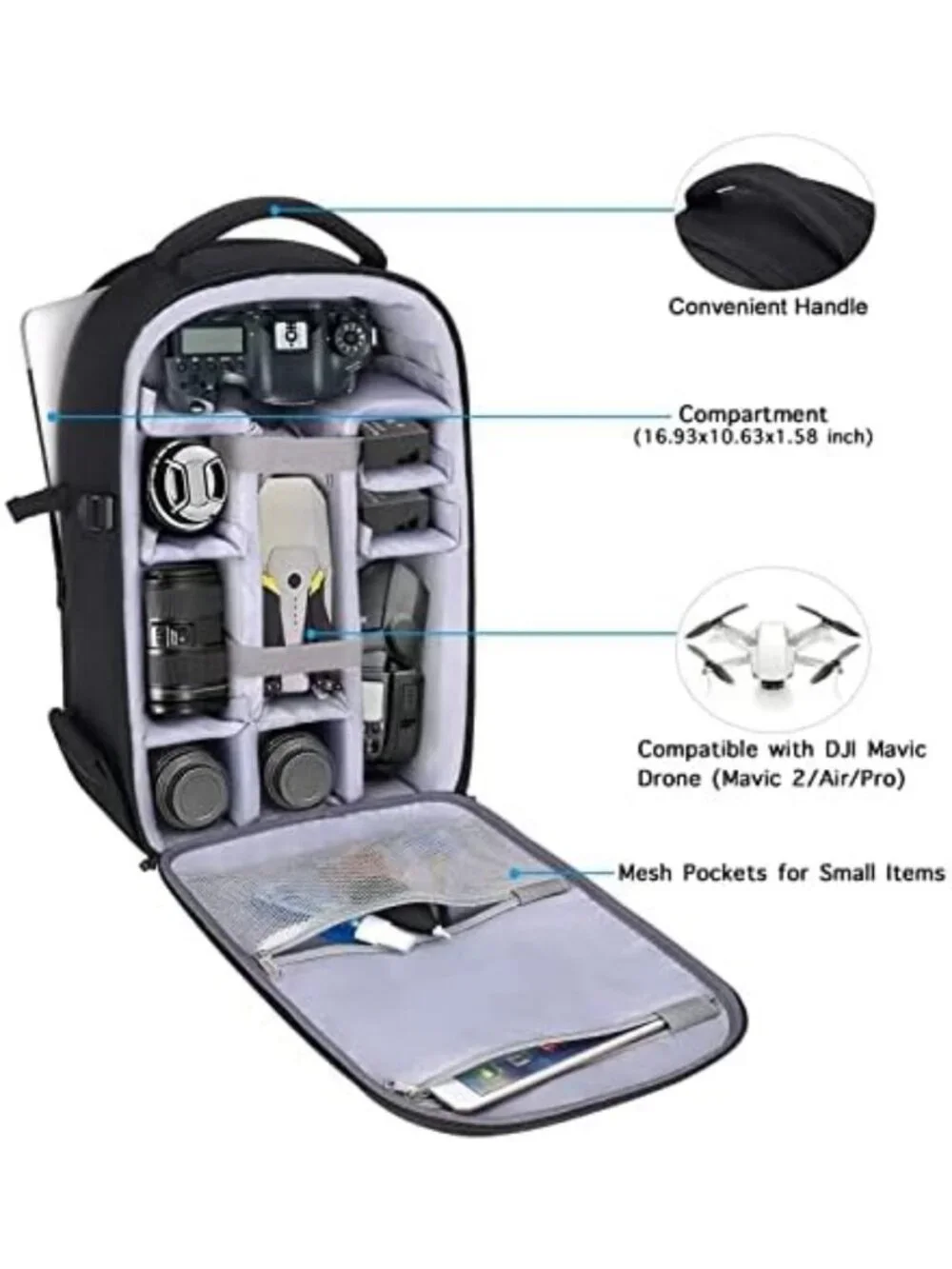 Stylish DSLR/Mirrorless Camera Backpack - Durable, Lightweight, Travel-Friendly